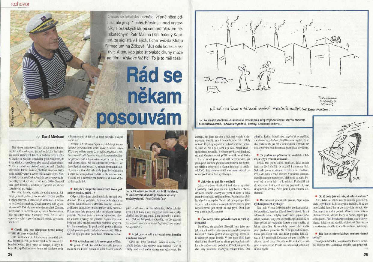 Rozhovor s Petrem Malinou v magazínu deníku Právo